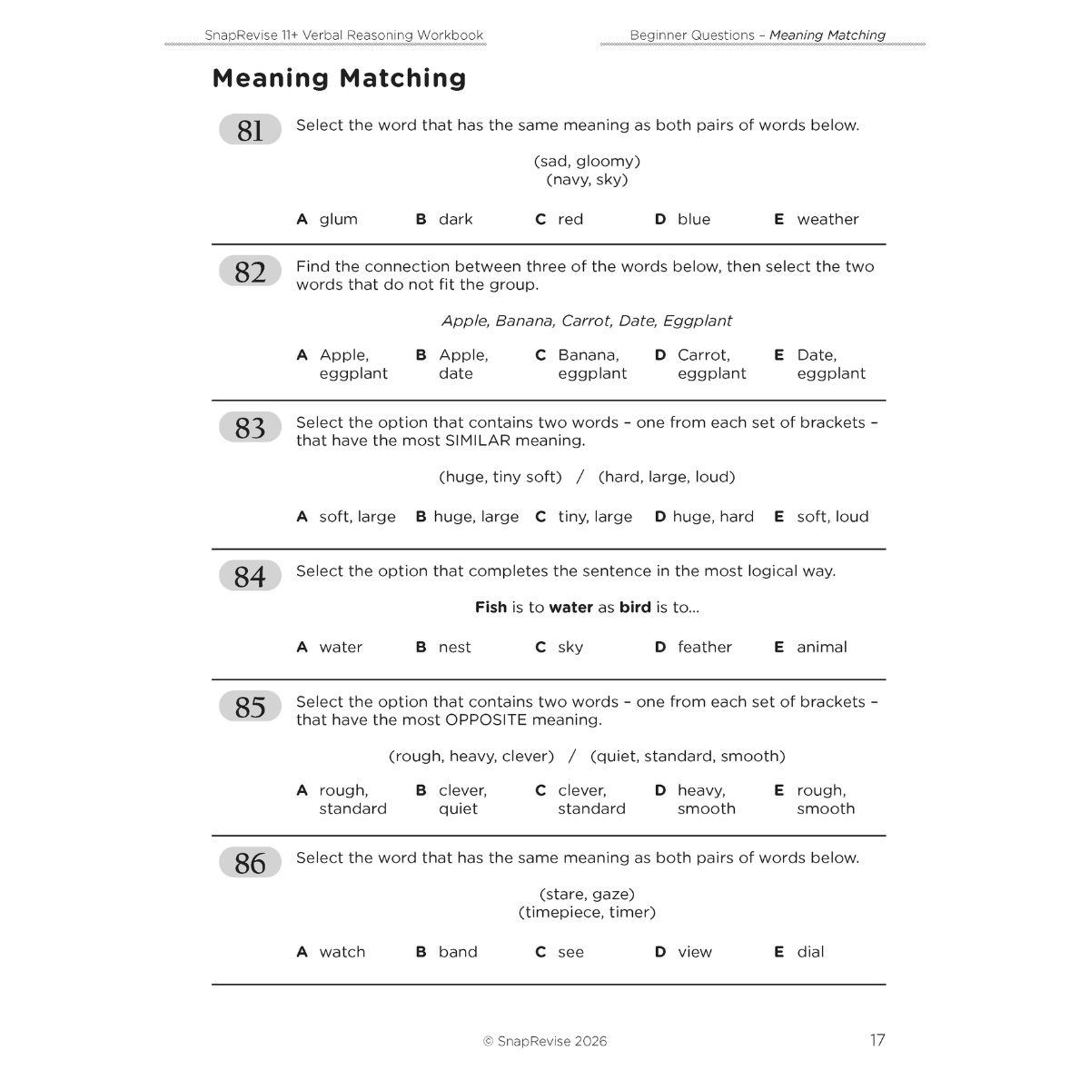 11+ Verbal Reasoning Workbook