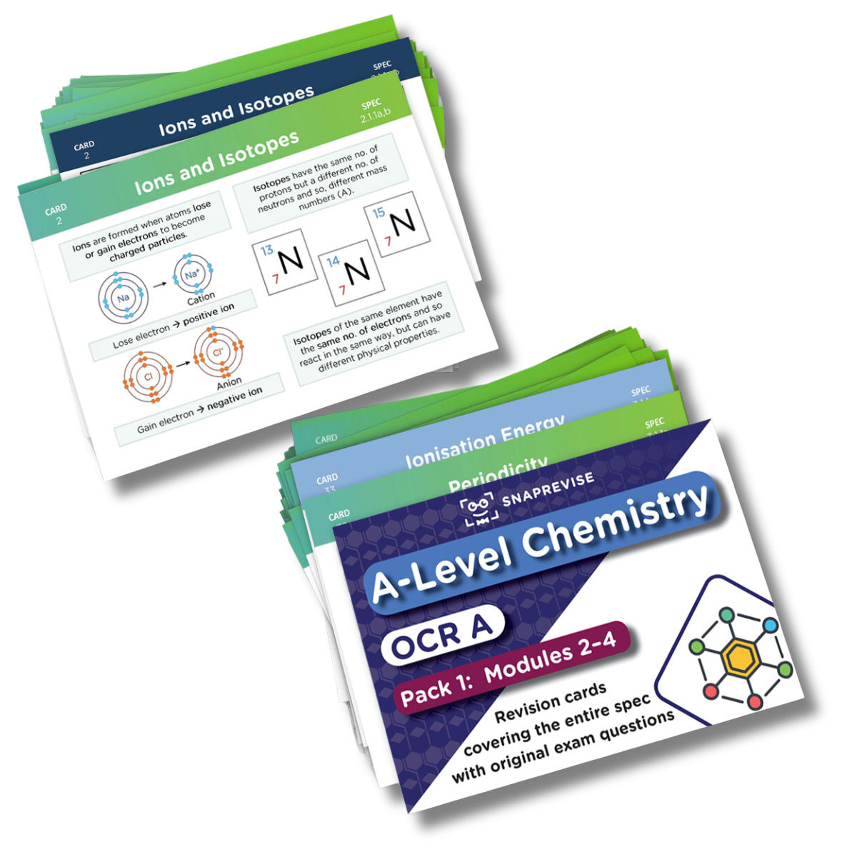A-Level OCR Chemistry Revision Cards: Pack 1 of 2 (Modules 2-4)