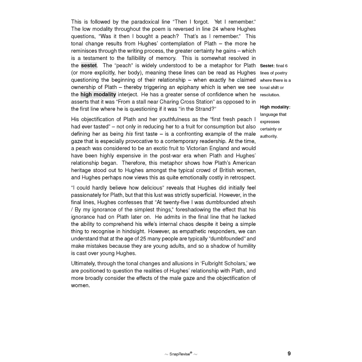 Text Guide: Birthday Letters by Ted Hughes