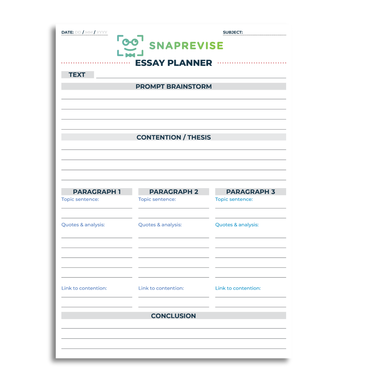 SnapRevise Essay Planner