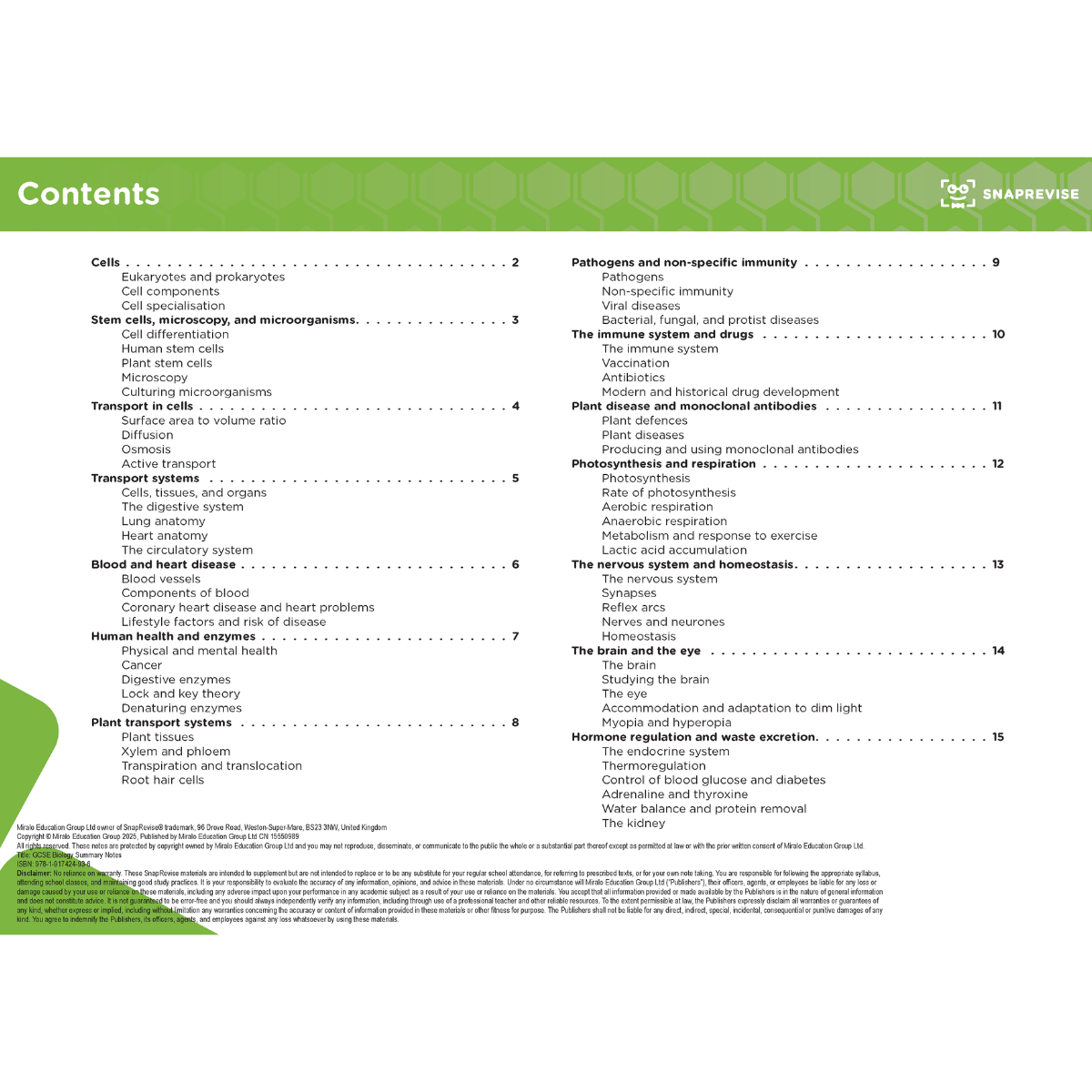 GCSE Biology Summary Notes