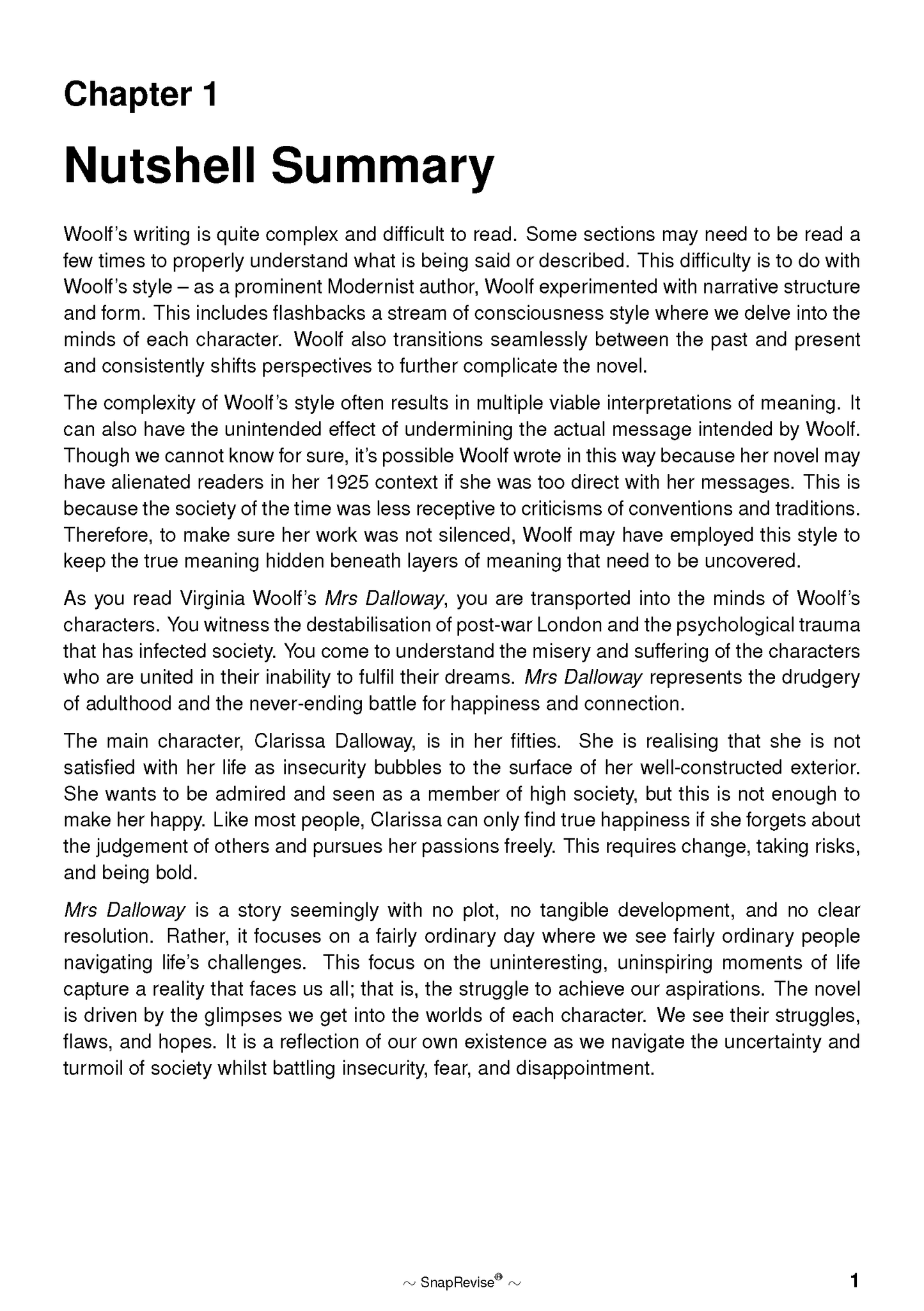 Text Guide: Mrs Dalloway by Virginia Woolf