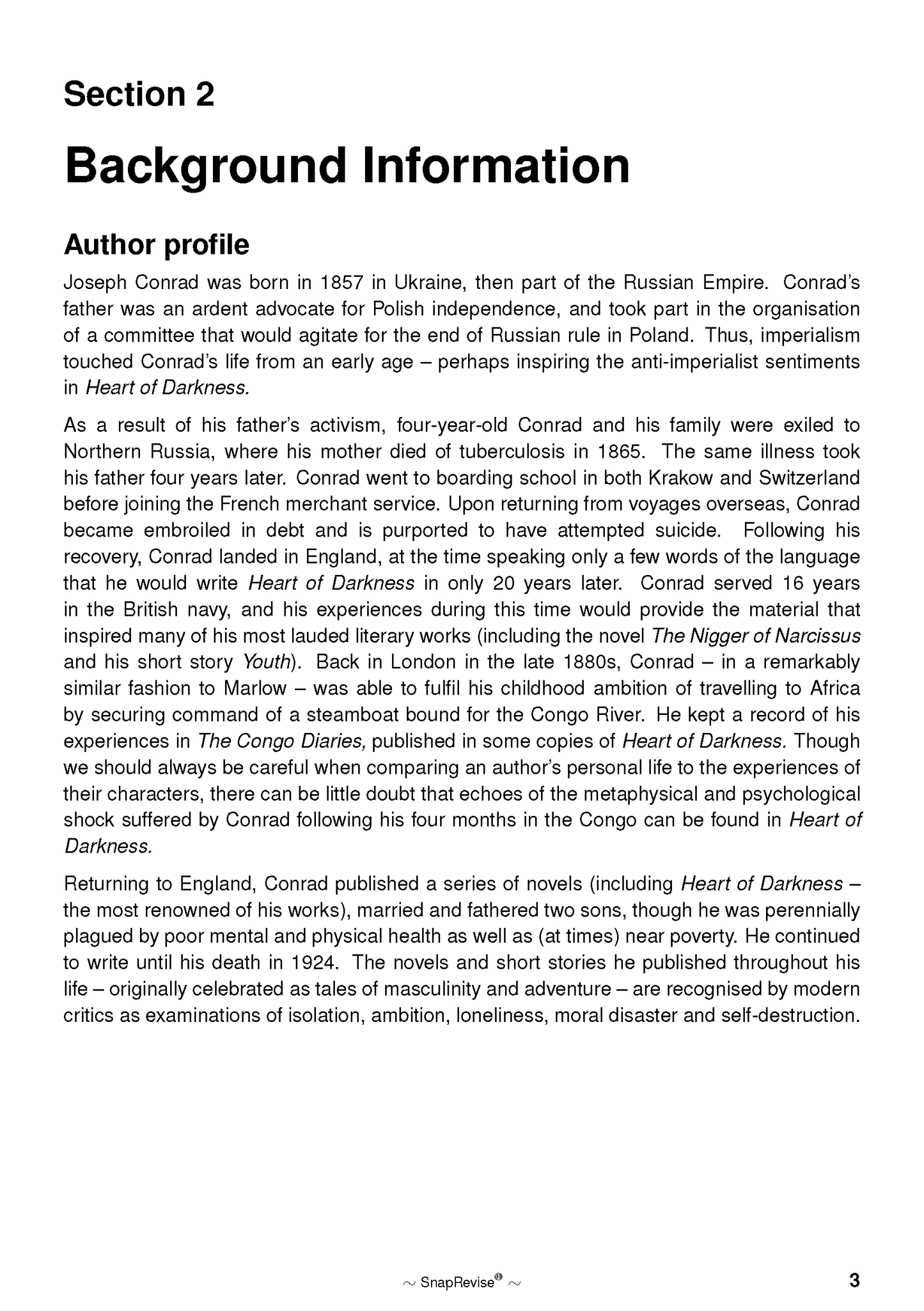 Text Guide: Heart of Darkness by Joseph Conrad