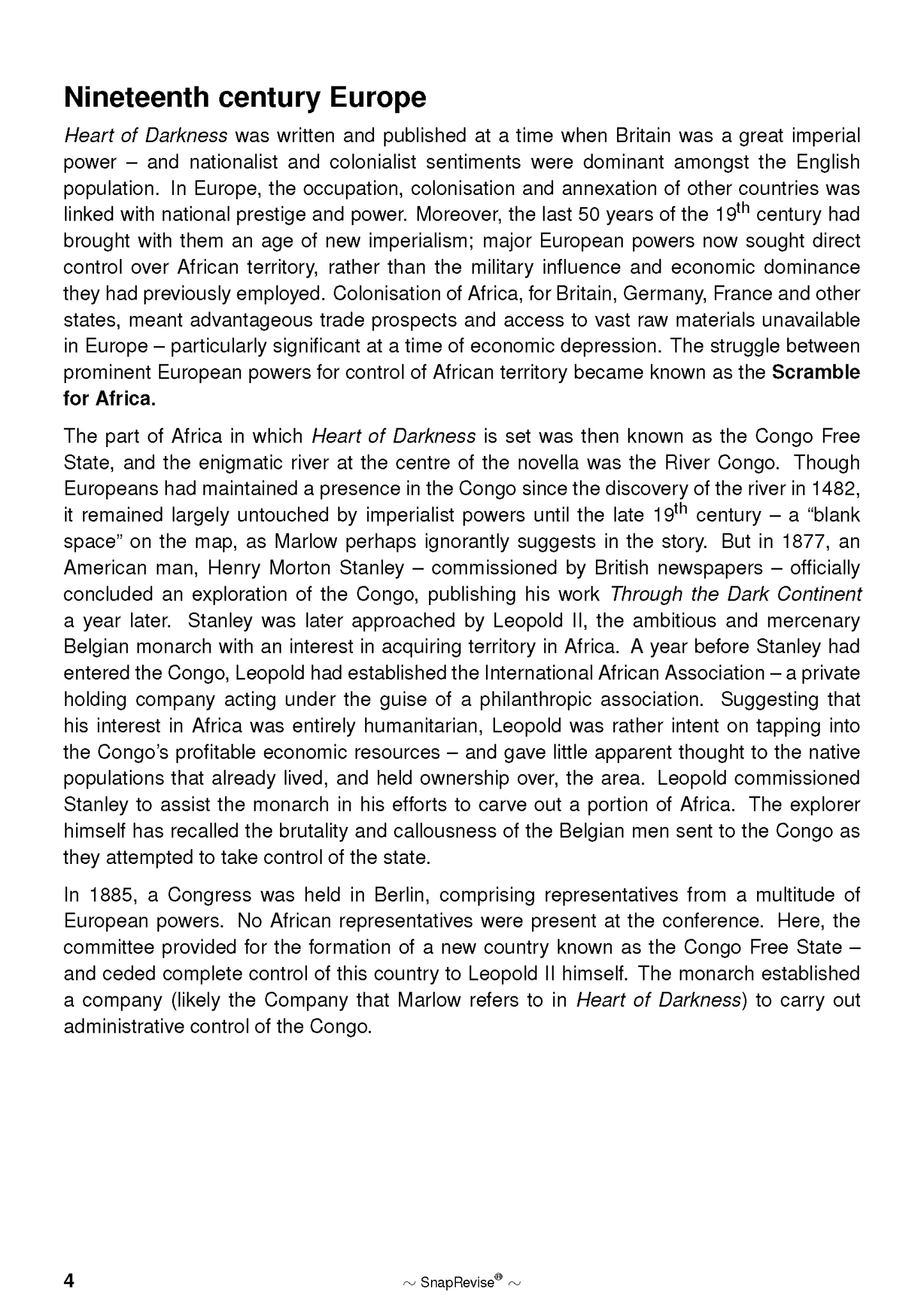 Text Guide: Heart of Darkness by Joseph Conrad