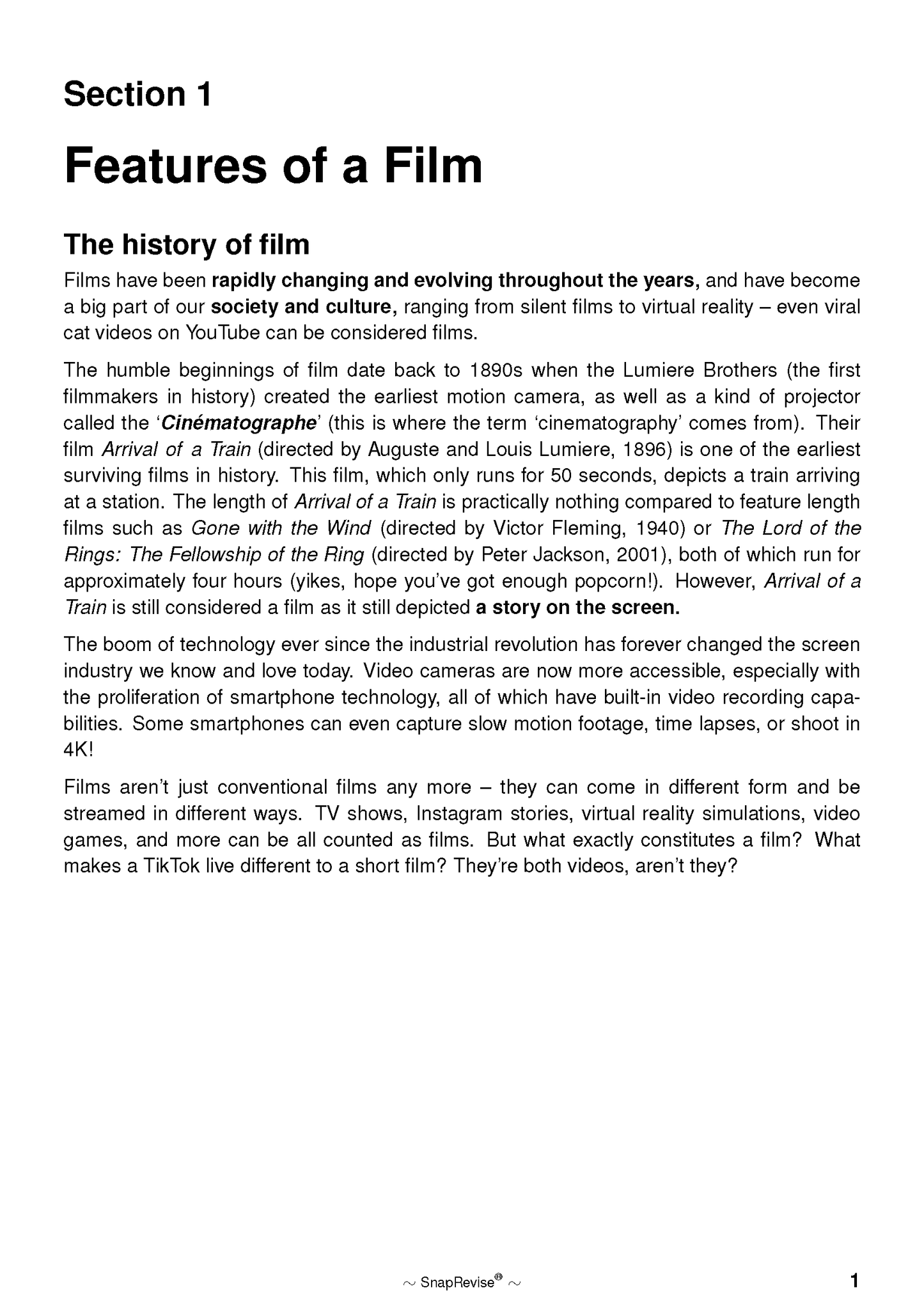 The SnapRevise Analysis Guides: How To Analyse Films