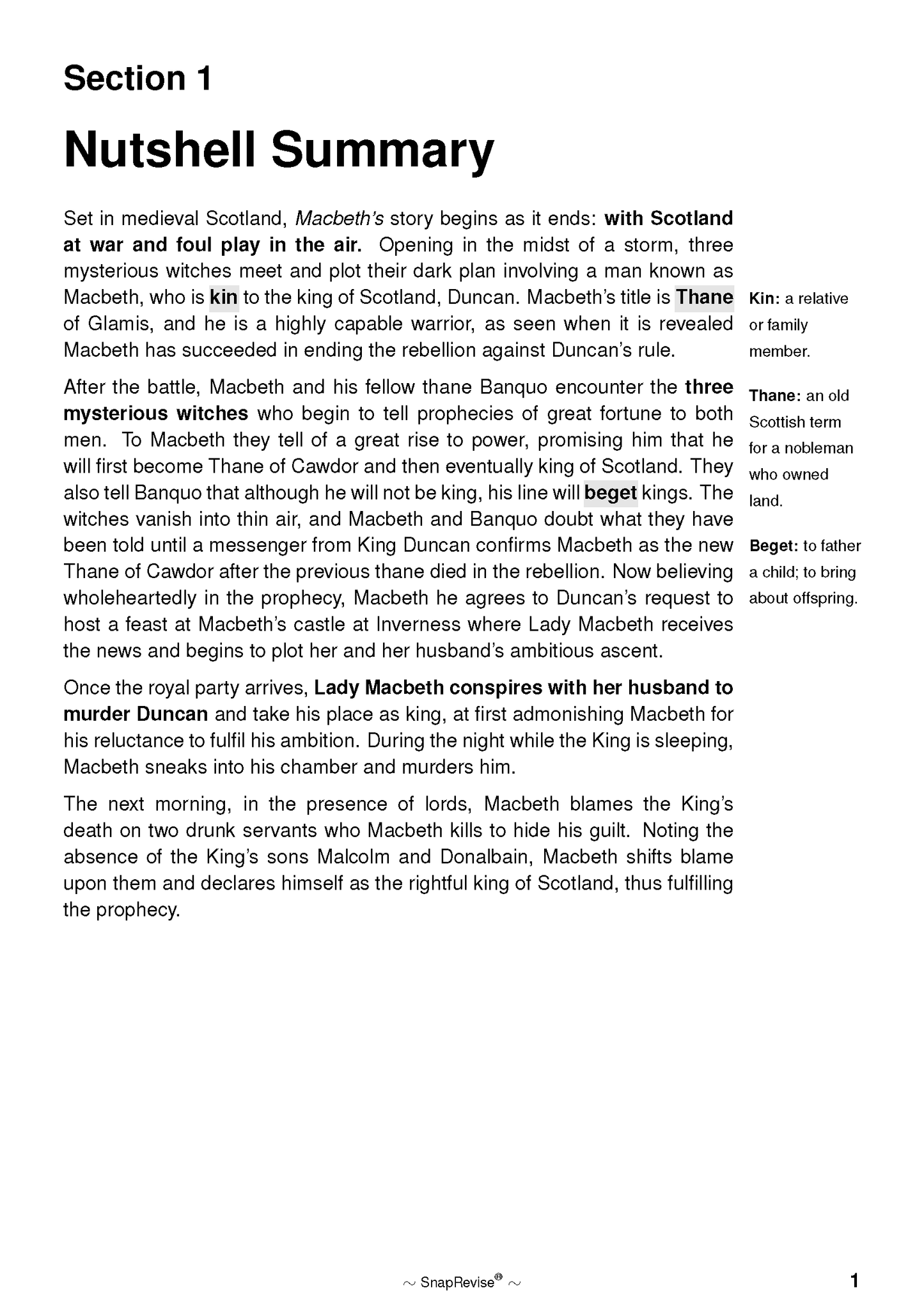 Text Guide: Macbeth by William Shakespeare