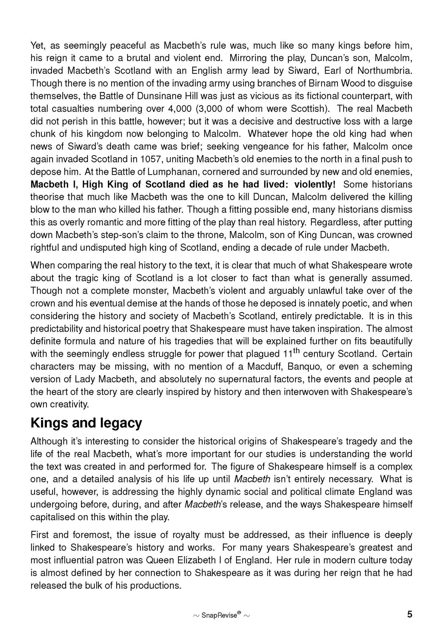 Text Guide: Macbeth by William Shakespeare