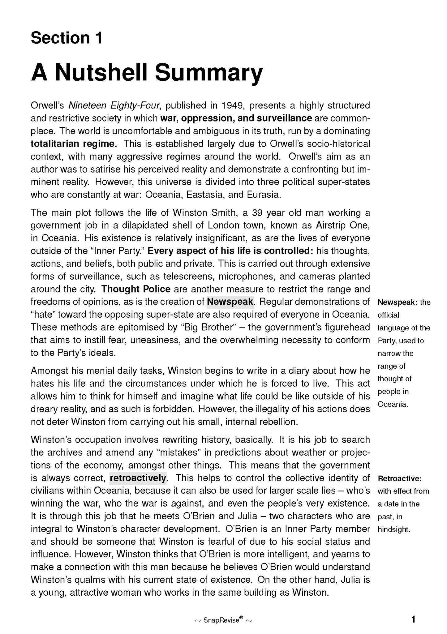 Text Guide: Nineteen Eighty-Four (1984) by George Orwell