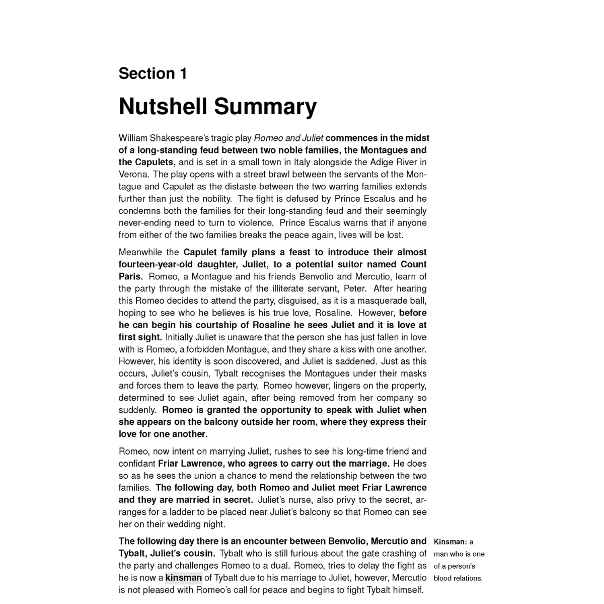 Text Guide: Romeo and Juliet by William Shakespeare