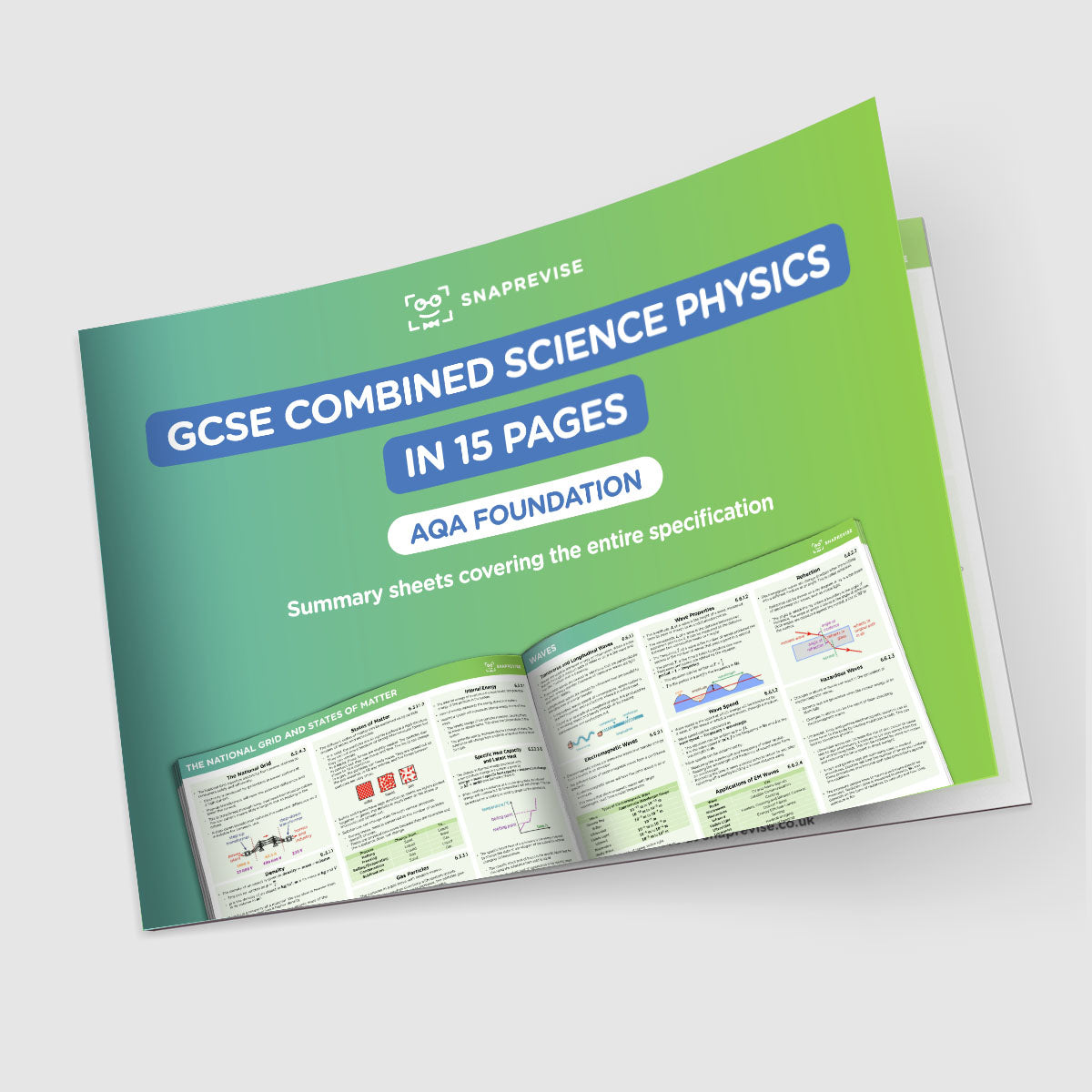 GCSE AQA Combined Science Physics Summary Sheets Foundation