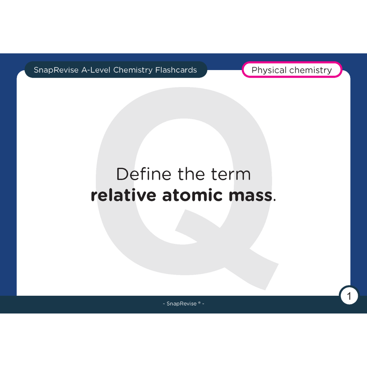 A-Level Chemistry Flashcards Pack 1