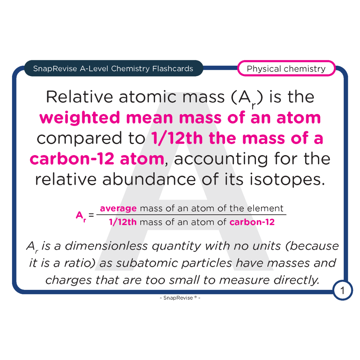 A-Level Chemistry Flashcards Pack 1