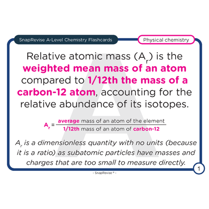 A-Level Chemistry Flashcards Pack 1