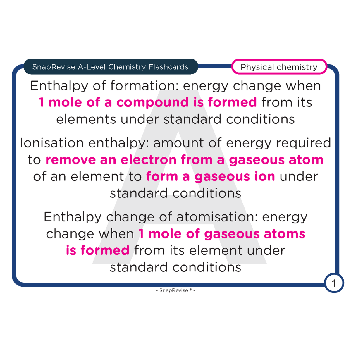 A-Level Chemistry Flashcards Pack 2