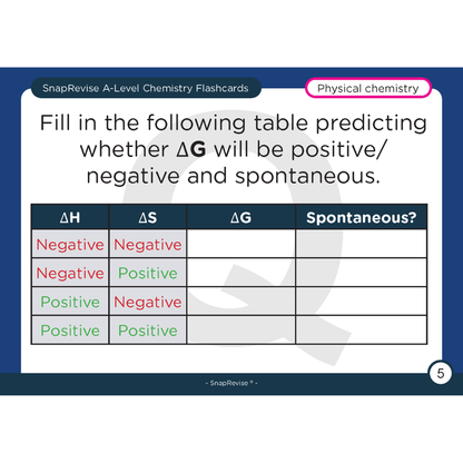 A-Level Chemistry Flashcards Pack 2
