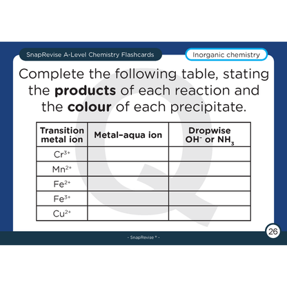 A-Level Chemistry Flashcards Pack 2