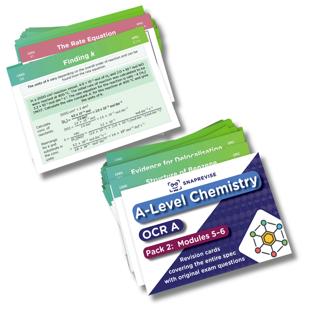 A-Level OCR Chemistry Revision Cards: Pack 2 of 2 (Modules 5-6)