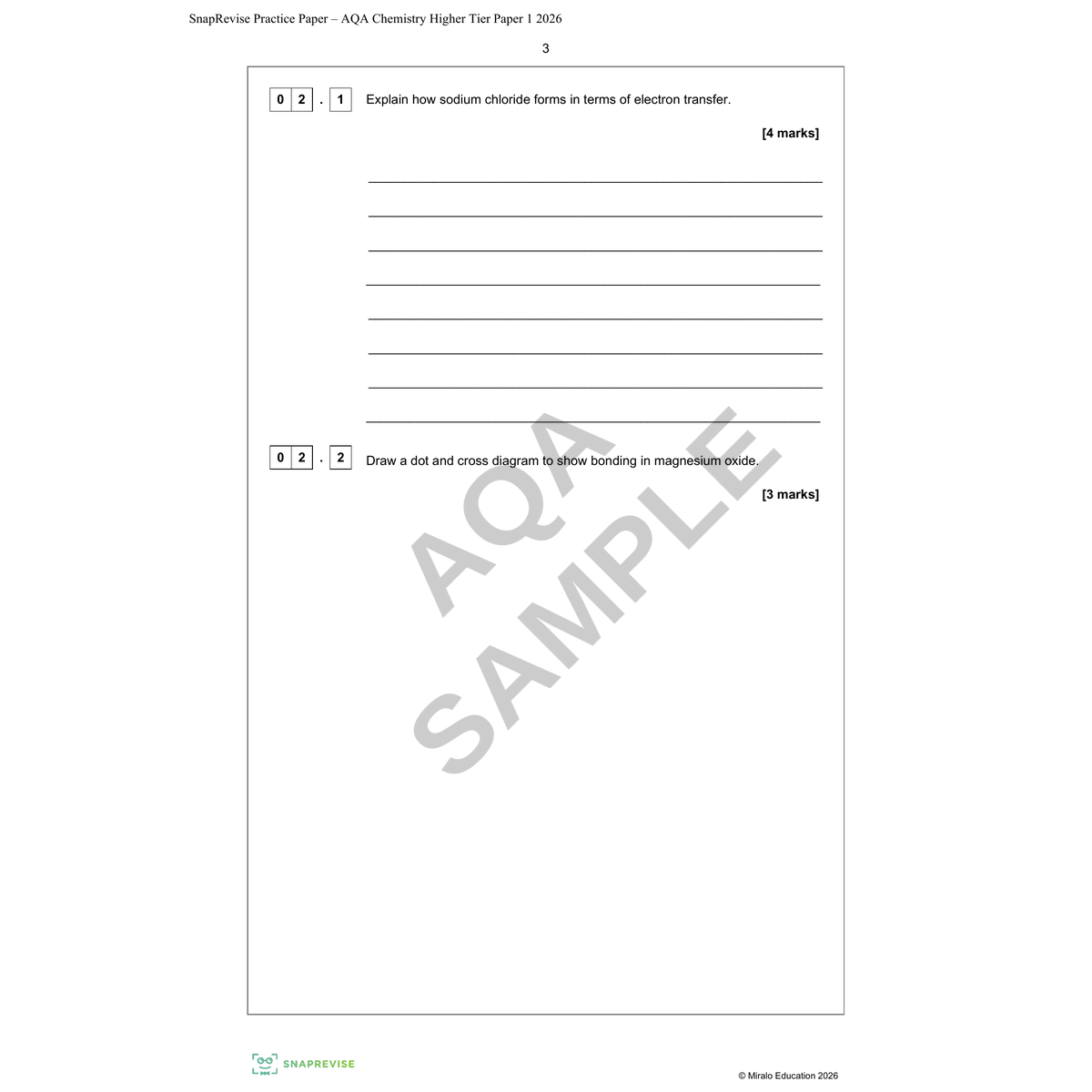GCSE Chemistry Mock Exam Papers Bundle