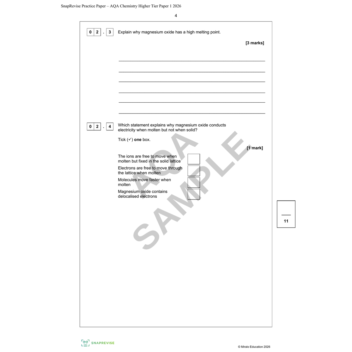 GCSE Chemistry Mock Exam Papers Bundle