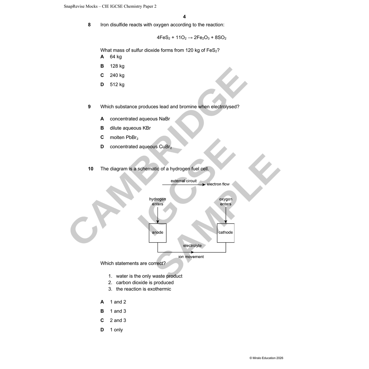 GCSE Chemistry Mock Exam Papers Bundle