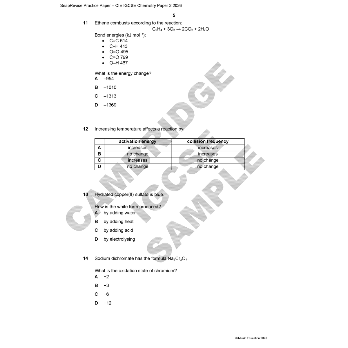 Sample of Chemistry Paper