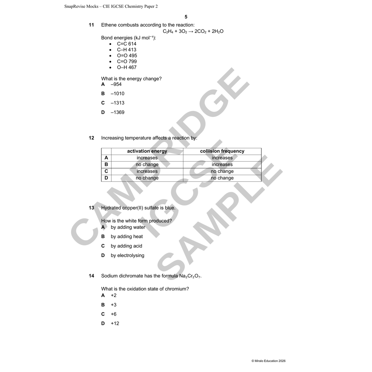 GCSE Chemistry Mock Exam Papers Bundle