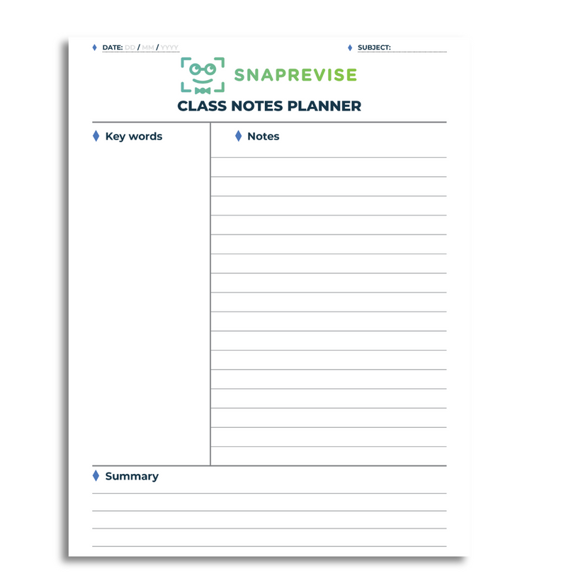 Notes Writing Snaps SnapRevise Class Notes Planner