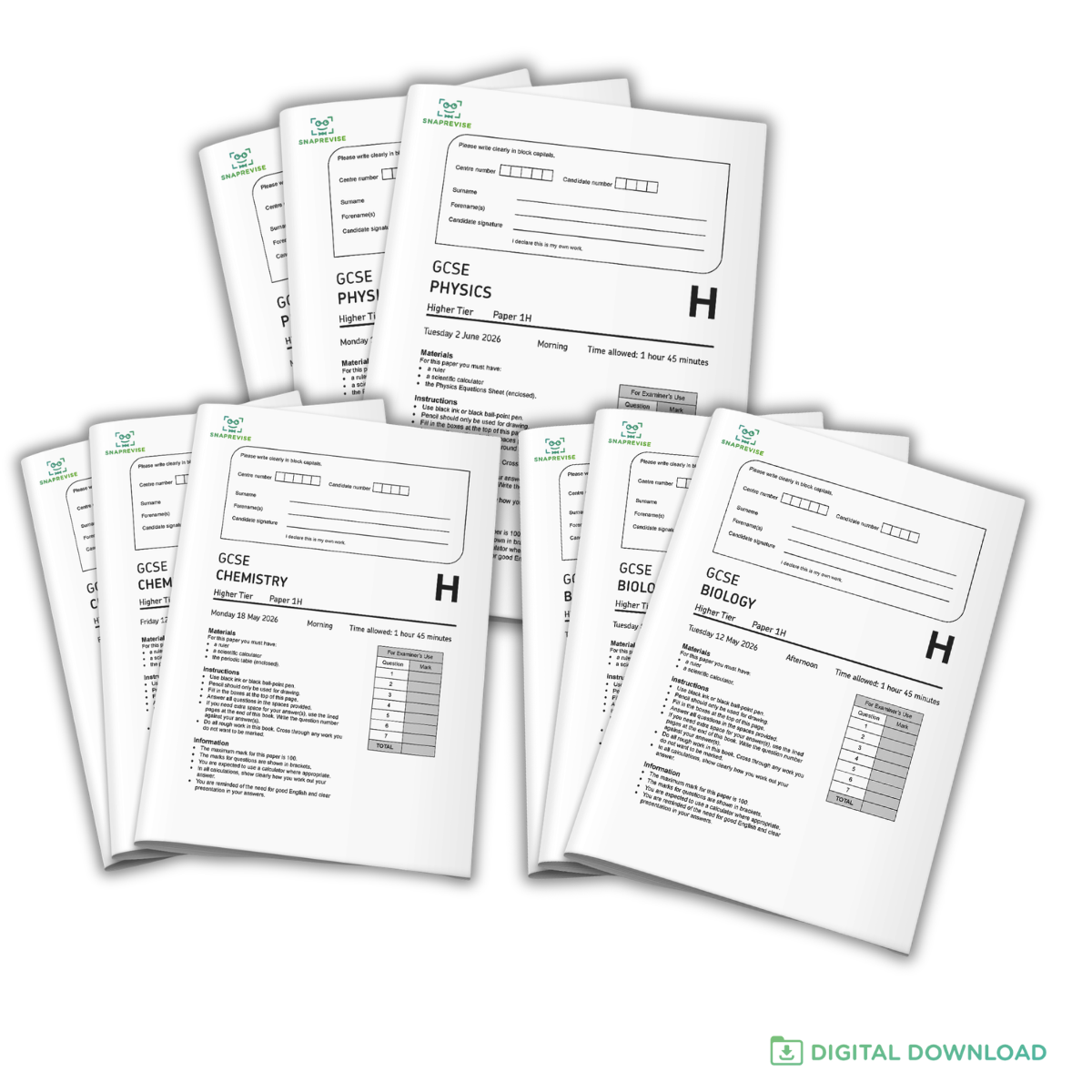 GCSE Triple Science Practice Papers 2026 Bundle