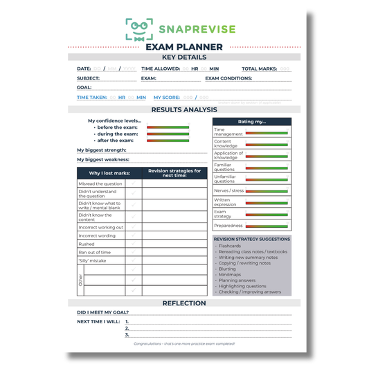 SnapRevise Exam Planner