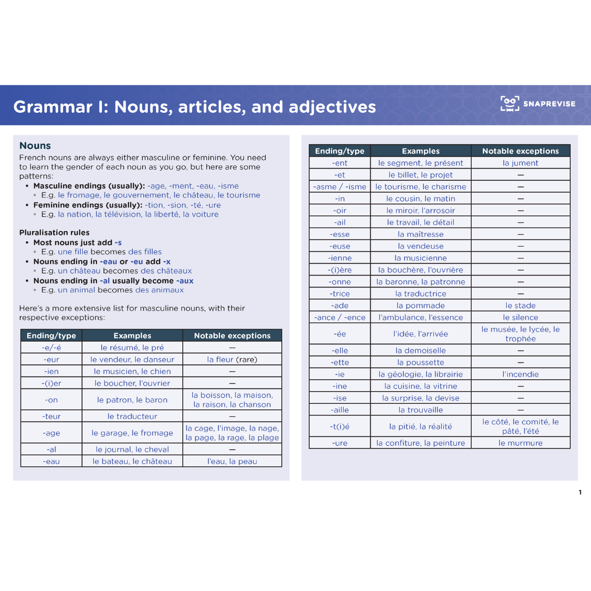 GCSE French Summary Notes