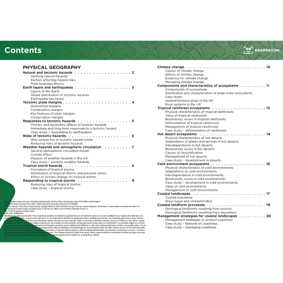 GCSE Geography Summary Notes – SnapRevise