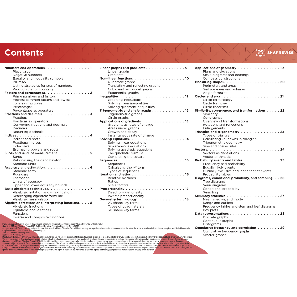GCSE Maths Summary Notes – SnapRevise