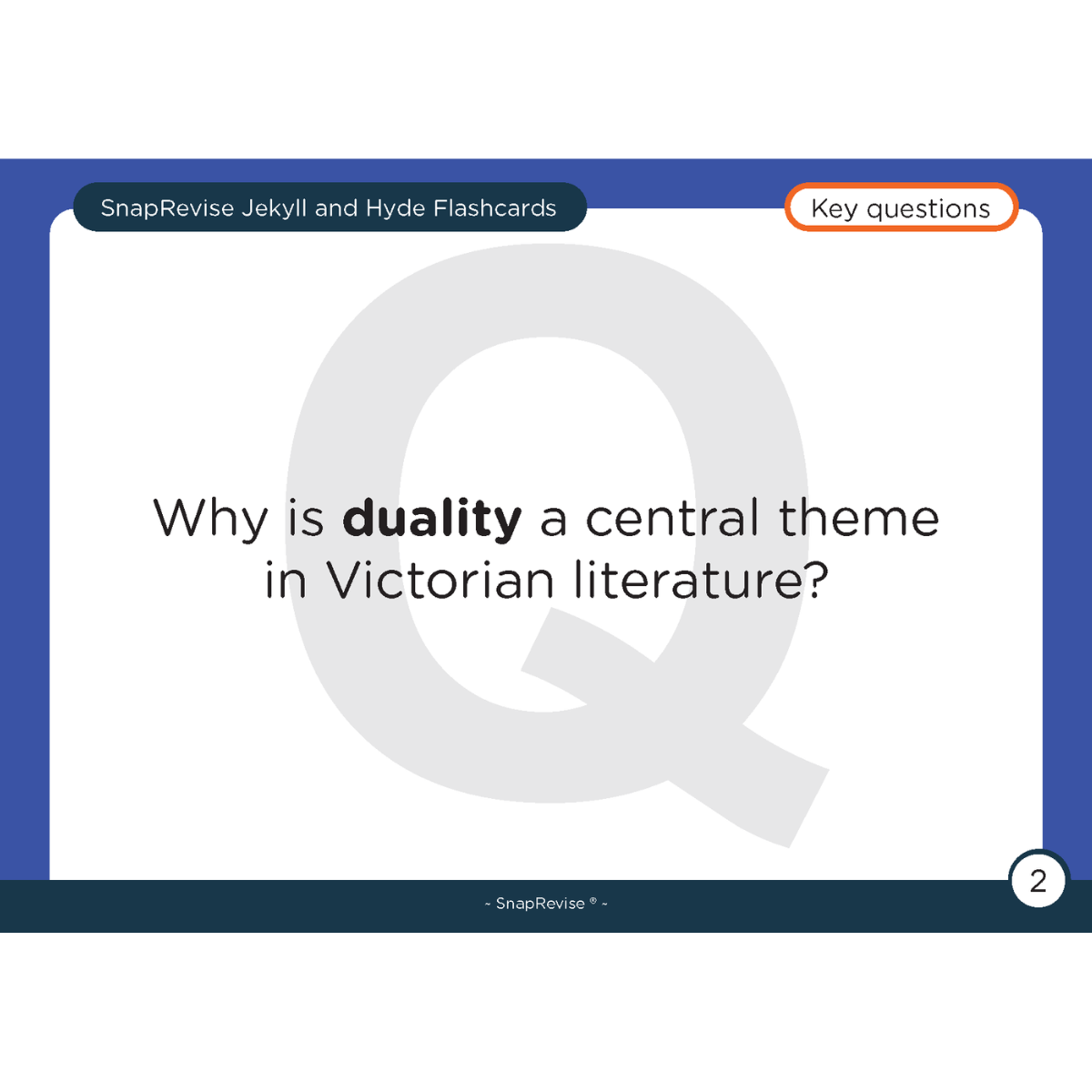 Flashcard by SnapRevise featuring the question, "Why is duality a central theme in Victorian literature?"