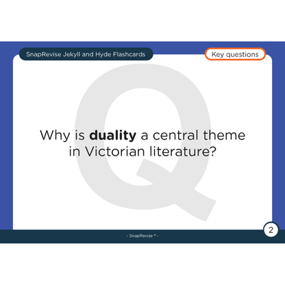 Flashcard by SnapRevise featuring the question, "Why is duality a central theme in Victorian literature?"