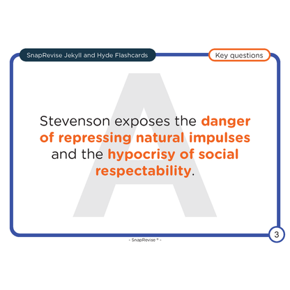 Flashcard by SnapRevise with key questions and text about repressing natural impulses.