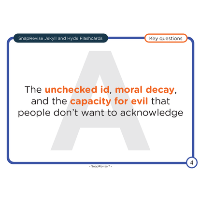 Flashcard about the unchecked id by SnapRevise with a large letter A in the background.