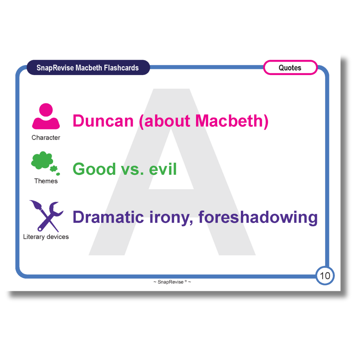 SnapRevise Macbeth Flashcards