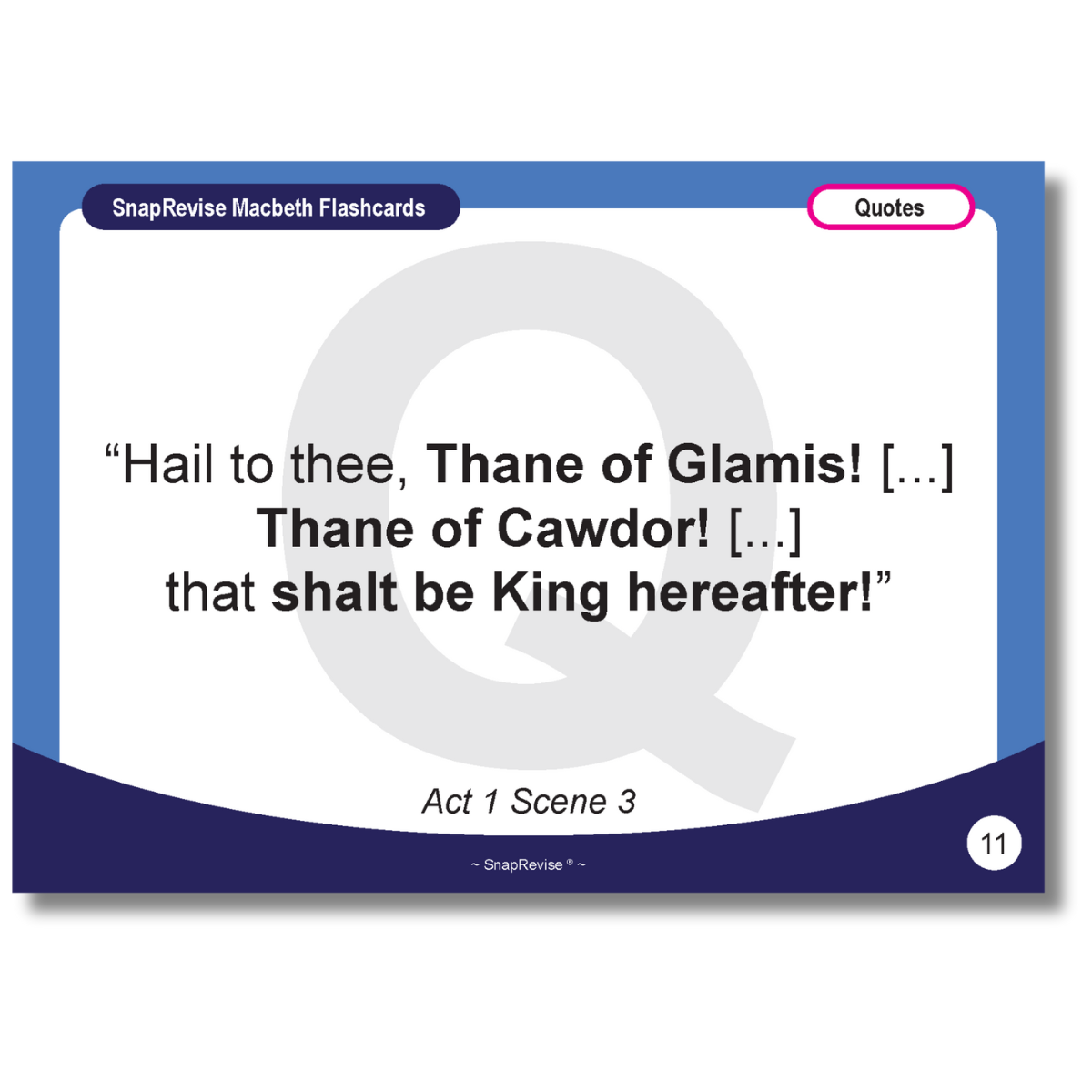 SnapRevise Macbeth Flashcards