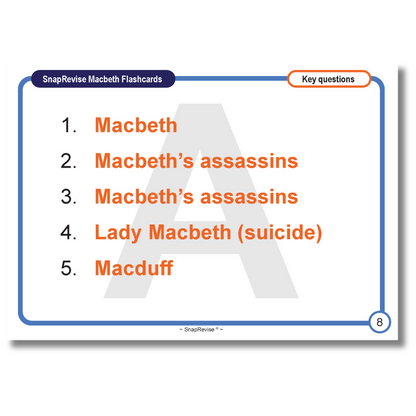 SnapRevise Macbeth Flashcards