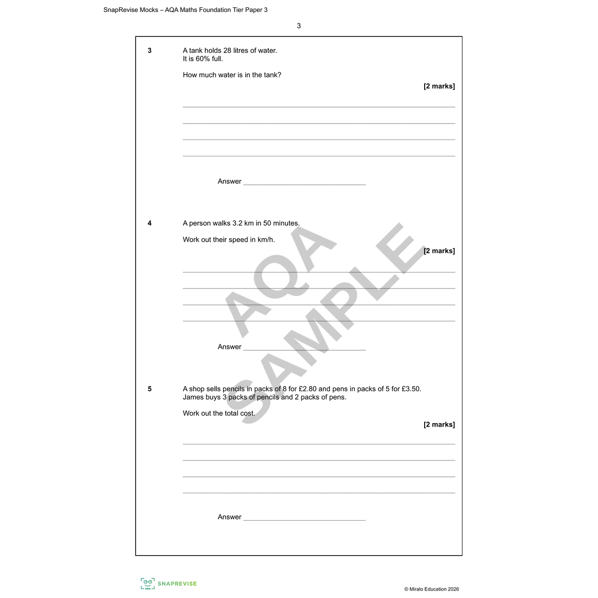 GCSE Maths Mock Exam Papers Bundle