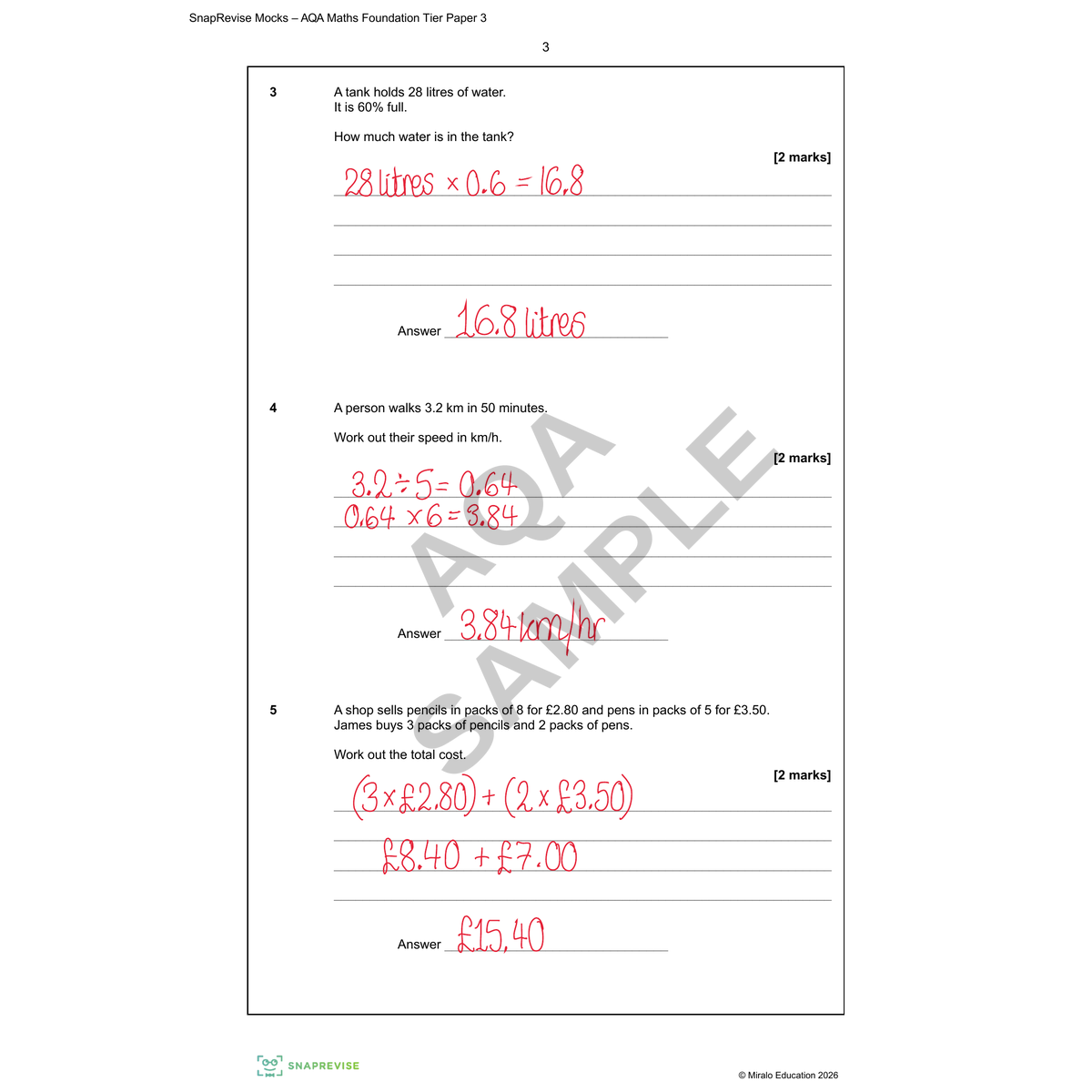 GCSE Maths Mock Exam Papers Bundle