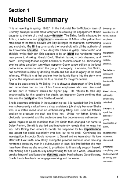 Text Guide: An Inspector Calls by J. B. Priestley