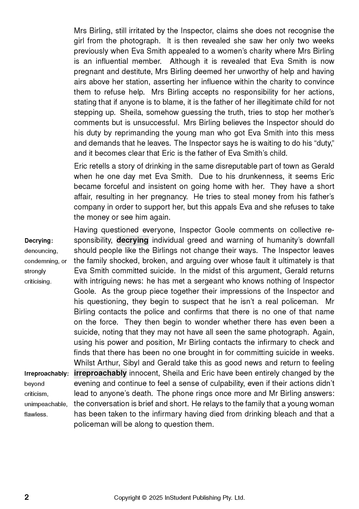 Text Guide: An Inspector Calls by J. B. Priestley