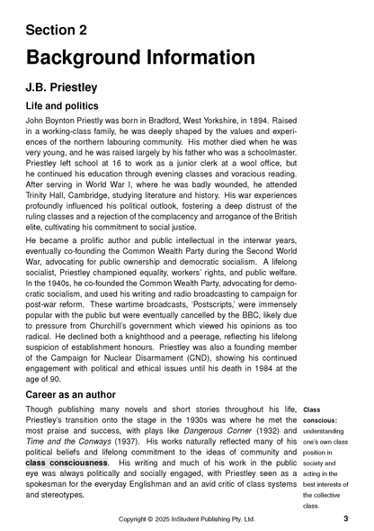 Text Guide: An Inspector Calls by J. B. Priestley