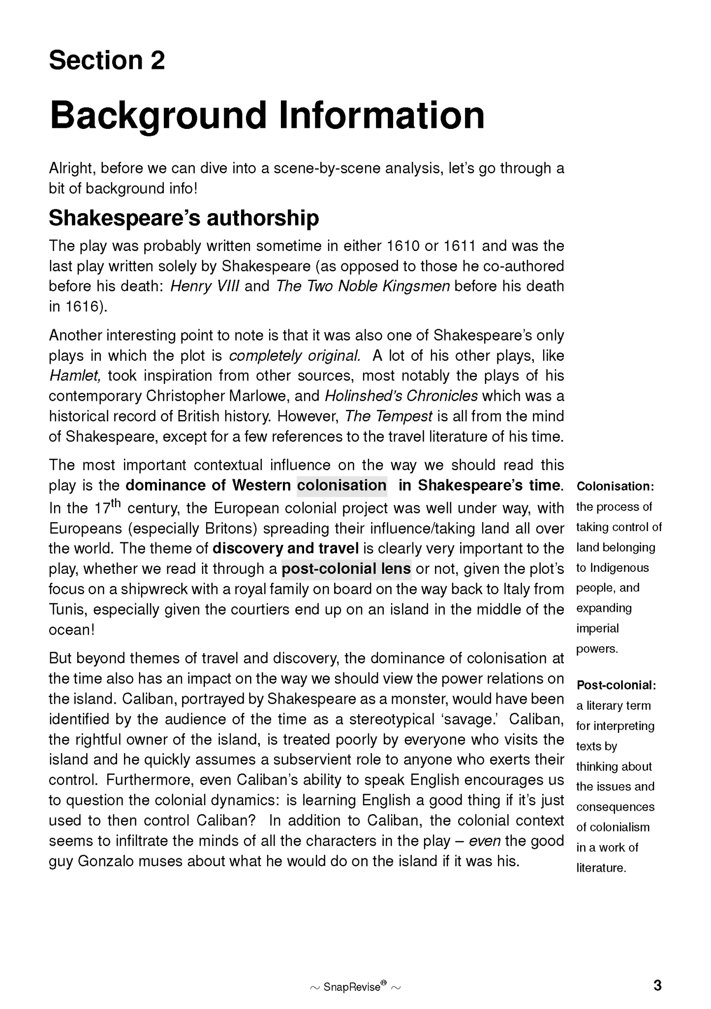 Text Guide: The Tempest by William Shakespeare