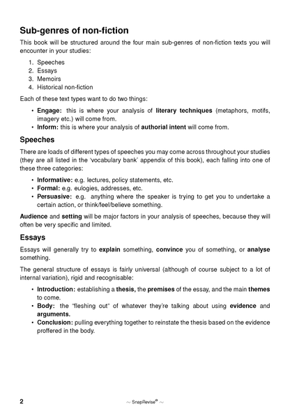 The SnapRevise Analysis Guides: How To Analyse Non-Fiction