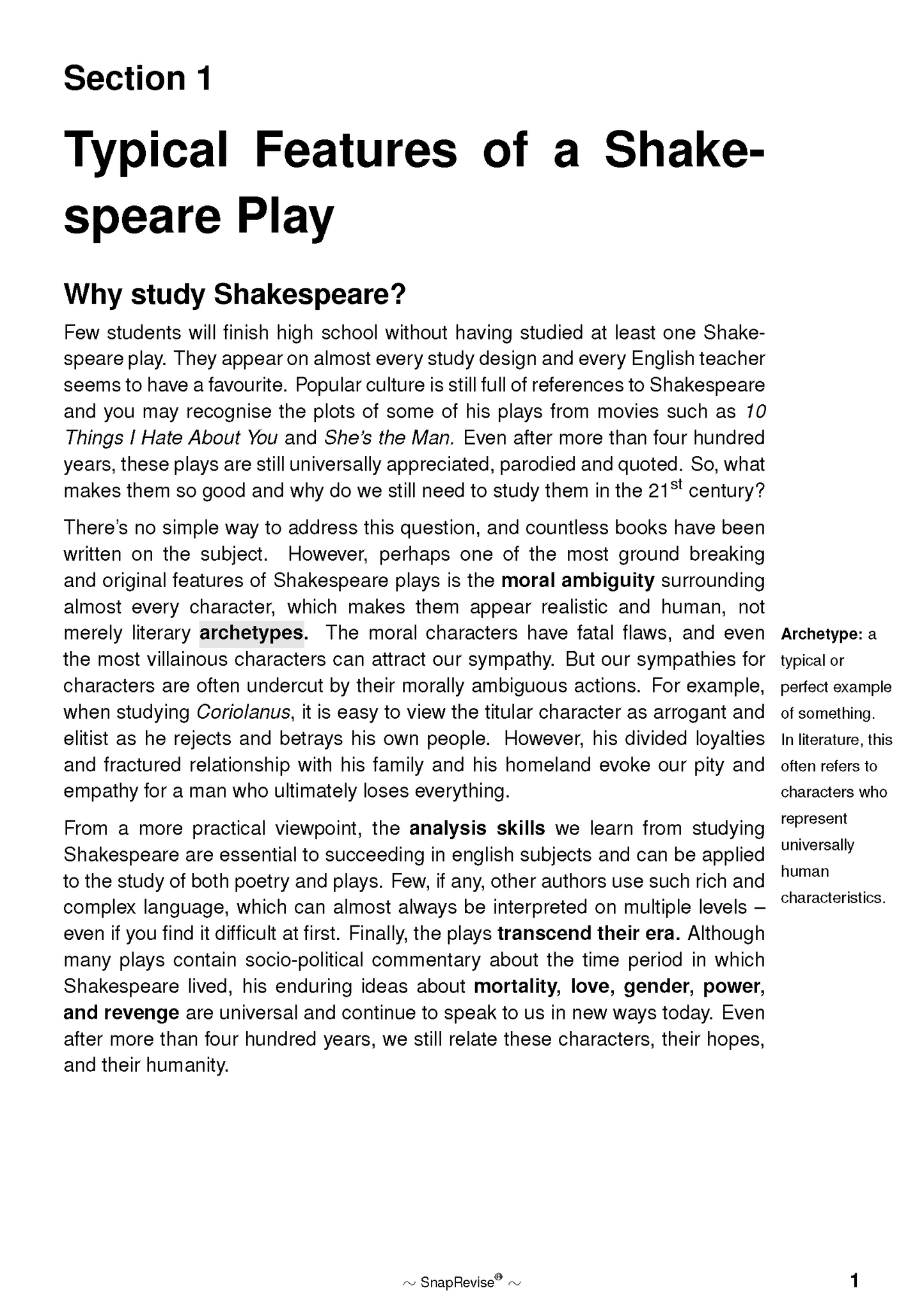 The SnapRevise Analysis Guides: How To Analyse Shakespeare