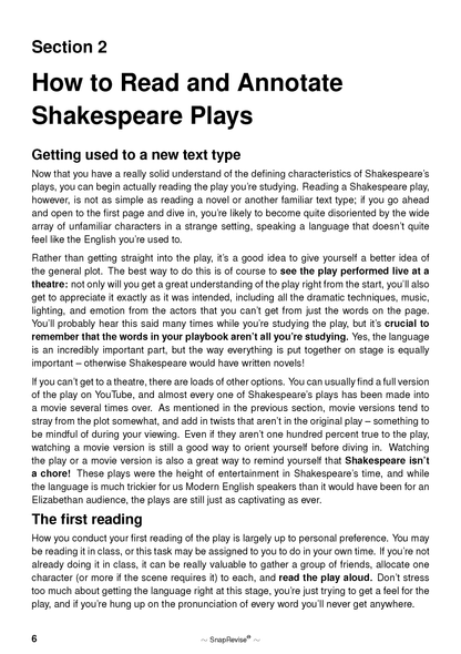 The SnapRevise Analysis Guides: How To Analyse Shakespeare