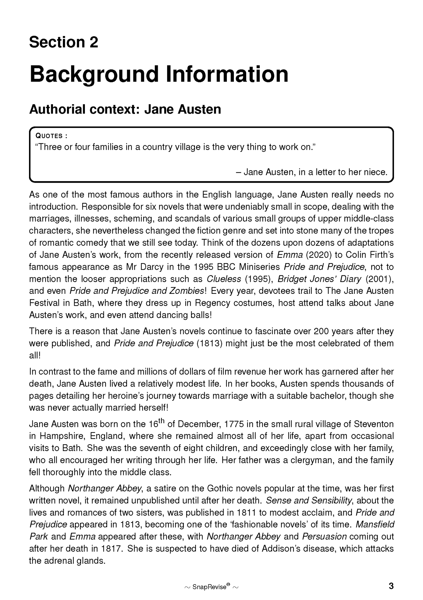 Text Guide: Pride and Prejudice by Jane Austen