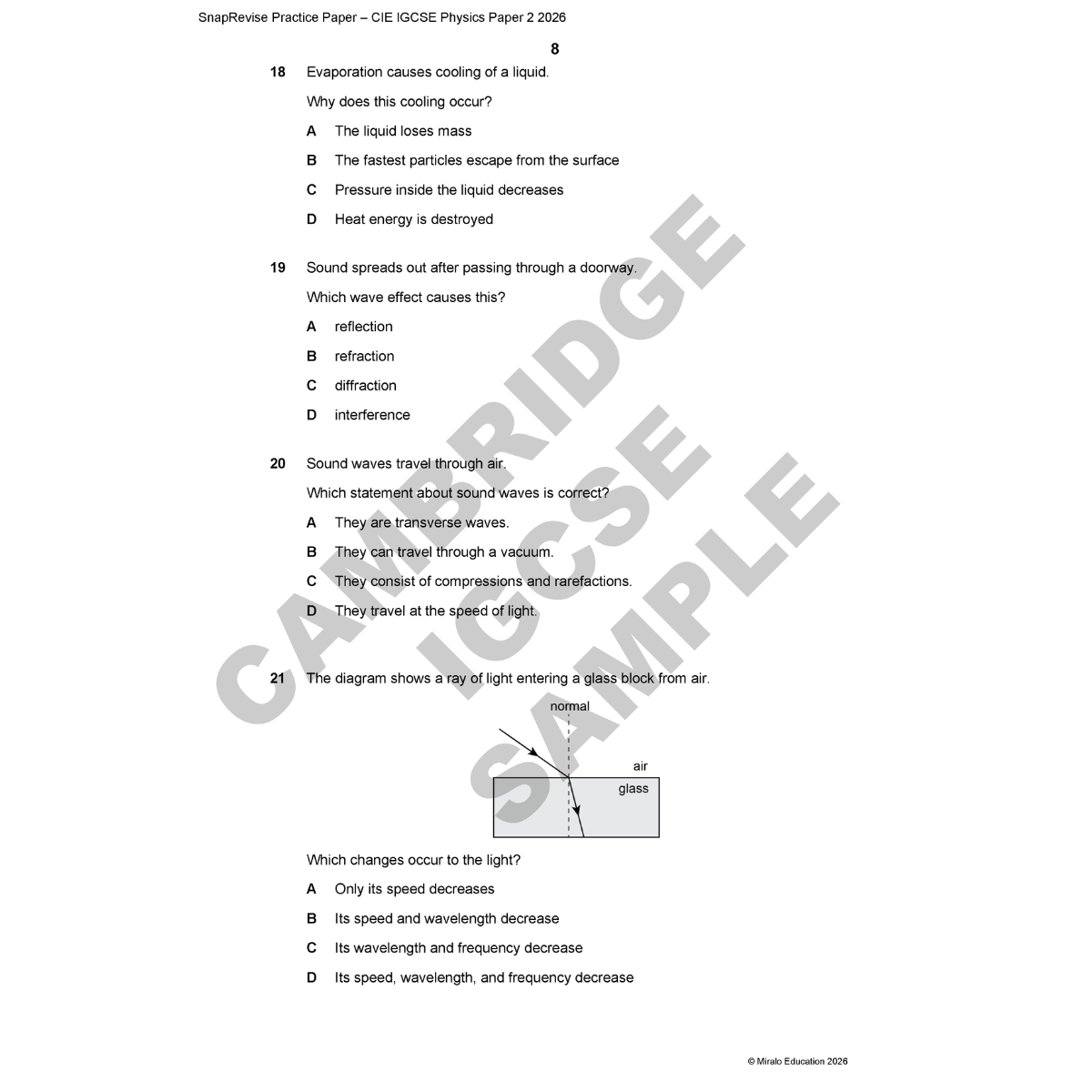 Sample Physics Question GCSE Physics Practice Papers 2026 Bundle – SnapRevise
